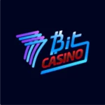 Neon logo reading 'Bit Casino' with purple motion lines on the left, blue gradient text, and a blue underline on dark background