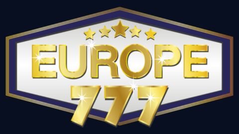 Gold 'EUROPE 777' logo with five stars above, silver banner, and navy backdrop; a decorative branding image.