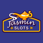 Logo for Tasmin Slots featuring a gold genie lamp and the wordmark on a blue background, conveying a playful casino brand.