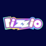 Colorful brand logo reading 'fizzio' with a rainbow outline on a dark blue background.