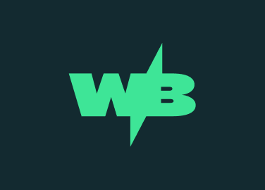 WB logo: green stylized letters 'W' and 'B' on a dark teal square background.