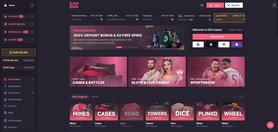 Le site 500 Casino