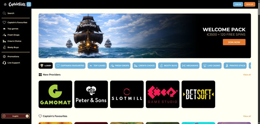 Le site Captain Slots