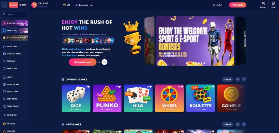Le site Celsius Casino
