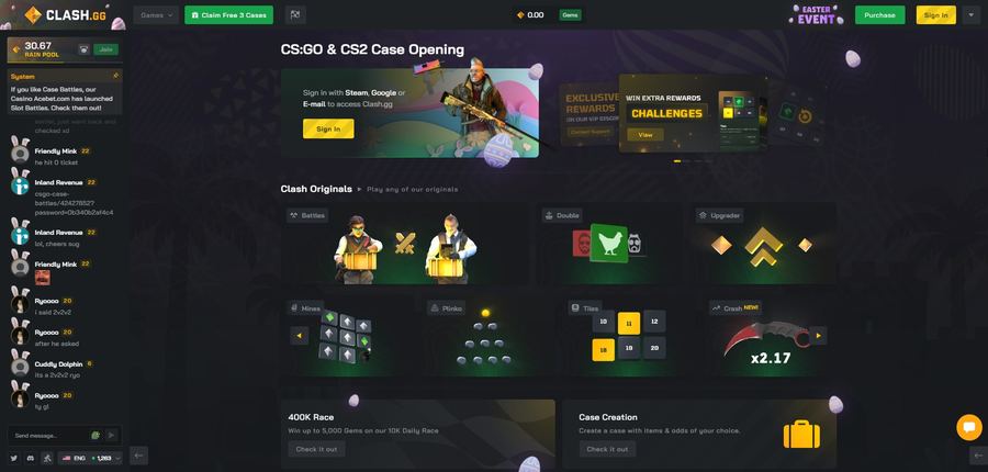 Le site Clash.gg