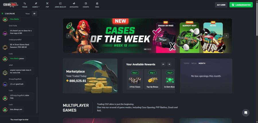 Le site CSGORoll