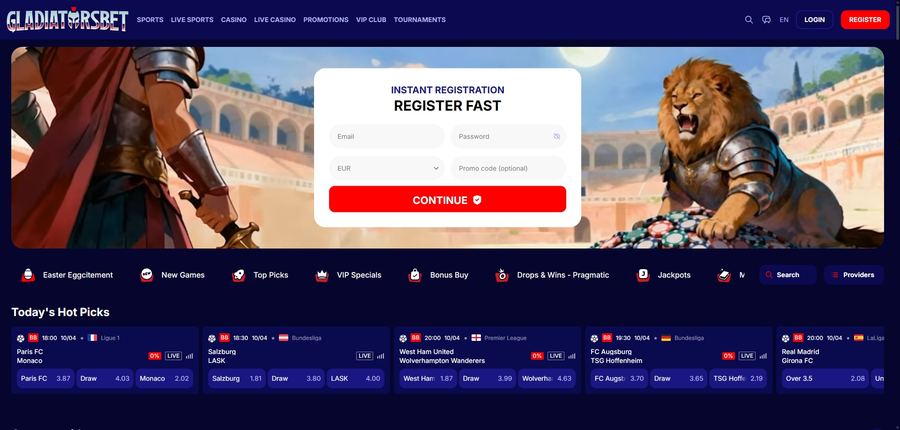 Le site GladiatorsBet