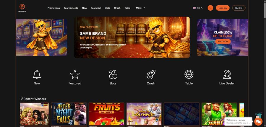 Le site Hermes Casino