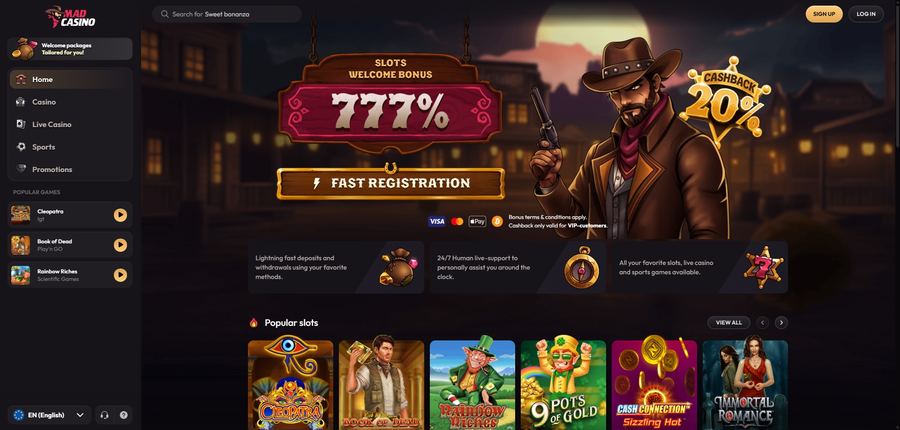 Le site Mad Casino