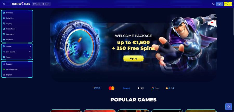 Le site Magnetic Slots
