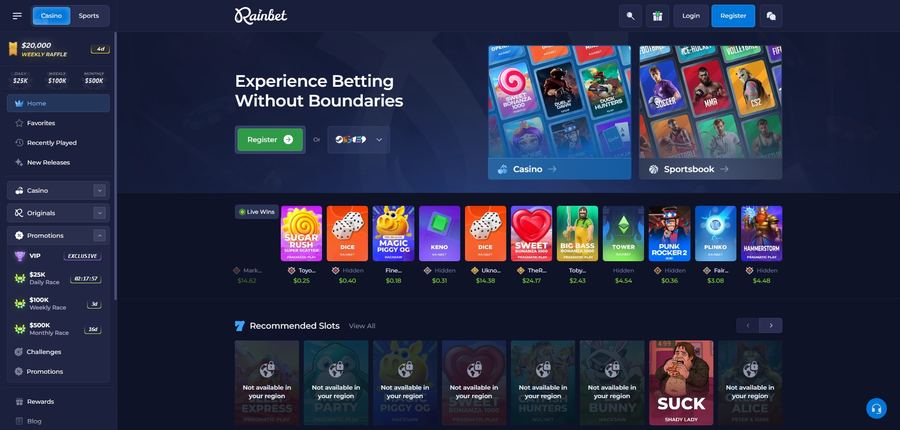 Le site Rainbet