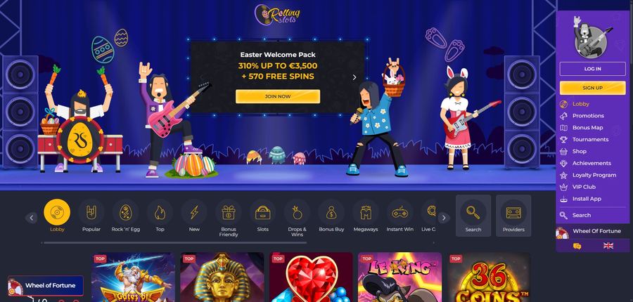 Le site Rolling Slots