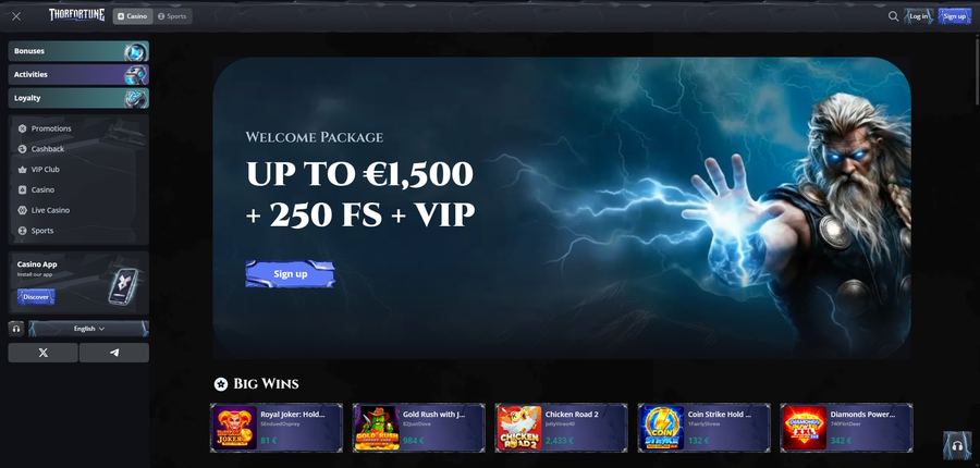 Le site Thor Fortune